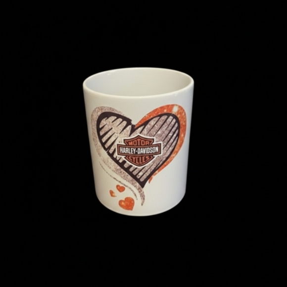 Harley-Davidson Mug with Heart Design - White and Orange - Picture 2 of 3